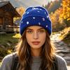 Стильный головной убор для холодной погоды, вязаная шапка с блестящими стразами, уличный панк, вязаная зимняя, персонализированная, модная, теплая шапка-бини для женщин, осень