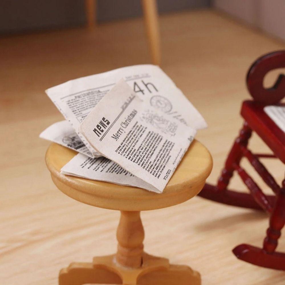 1/12 Dollhouse Simulation Model Mini Doll House Decor New Miniature Retro Newspaper Set