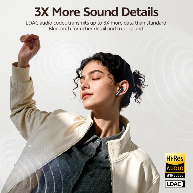 QCY AilyBuds E50 Wireless Earphone Bluetooth 6.0 Spatial Sound Earbuds 11mm Drivers In-Ear Detection HT11 Bass Boost Headset 40H