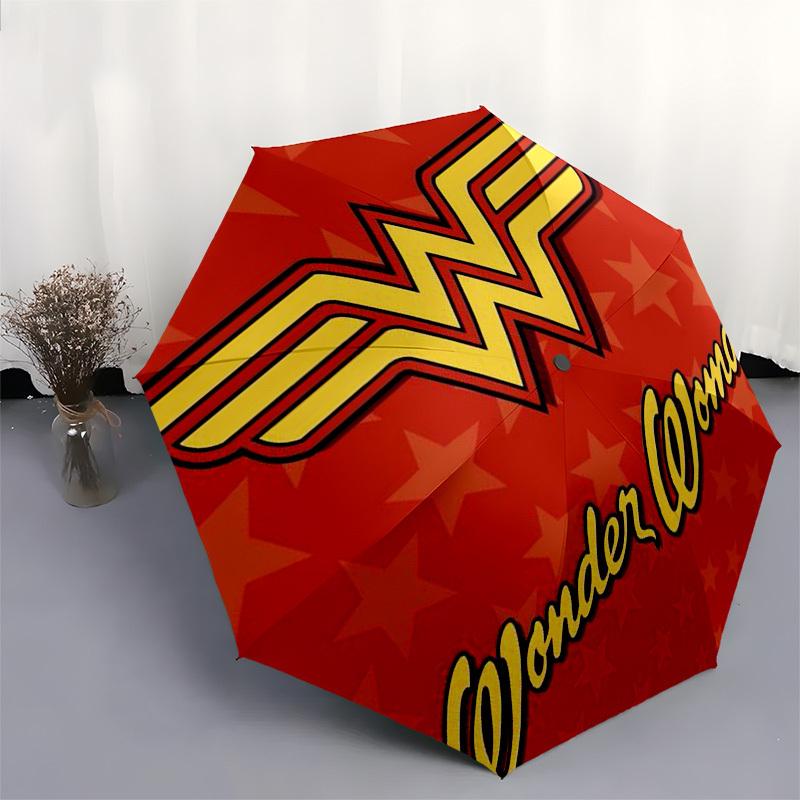 1pc Wonder Woman Symbol Umbrella with Plastic Handle,Cartoon Pattern,Suitable for All Seasons Multi-functional Umbrella428
