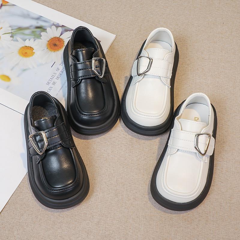 Классические детские кожаные туфли, простые черные школьные туфли для девочек, универсальные, с толстой подошвой, модные, рабочие туфли Мэри Джейн