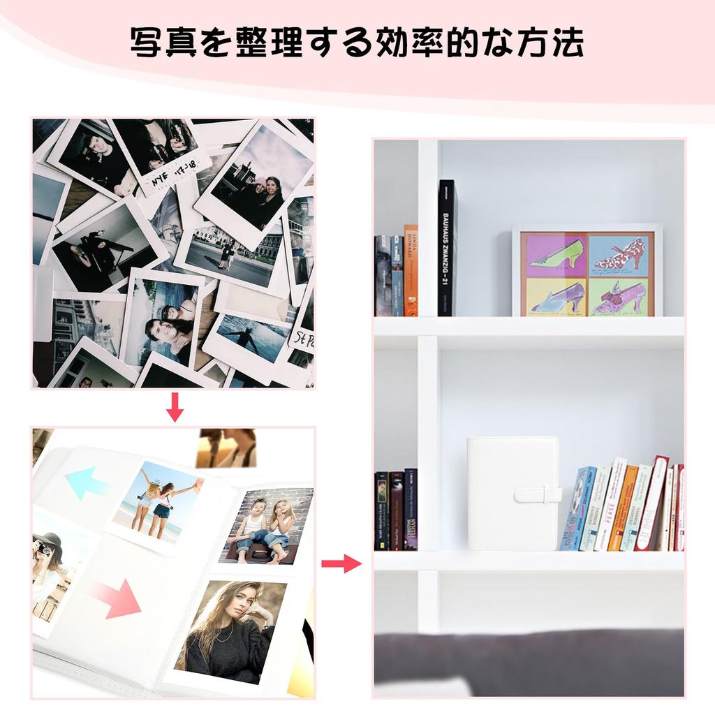 Easy Hood Instax Large 3 Inch Photo Fujifilm Instax Mini Pocket Storage Highly Transparent PU 256 Sheets Can Also Hold Business Bank and Membership
