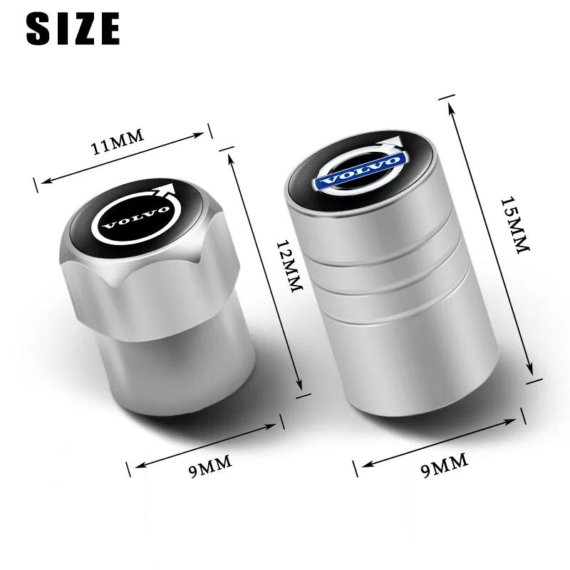 Car Logo Badge Wheel Tire Valve Caps Air Stem Tyre Plug Accessories For Volvo Rdesign XC60 XC40 V60 V40 EX30 XC90 S60 C30 V50