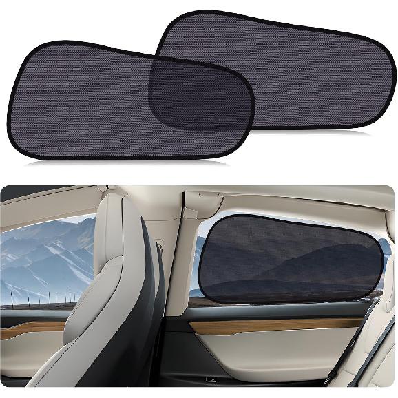 ZATOOTO Car Window Shades For Tesla Model Y Rear Window, Baby Window Shades For Back Window Sun Shade Semi-Transparent Cling Car Window Sun Blocker
