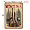 Винтажная металлическая вывеска Winchester Rifles, Настенное искусство 'Охота на оленя' для гаража