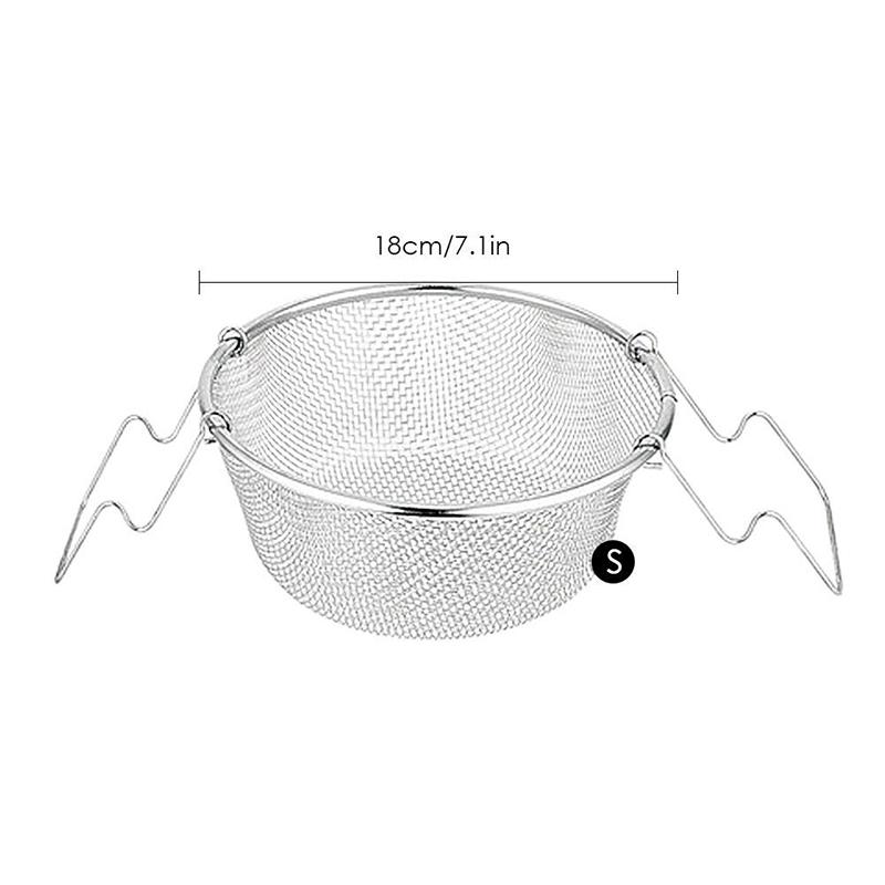 Сетка для жарки из нержавеющей стали, круглая корзина, сито, картофель фри, жареная еда + ручка