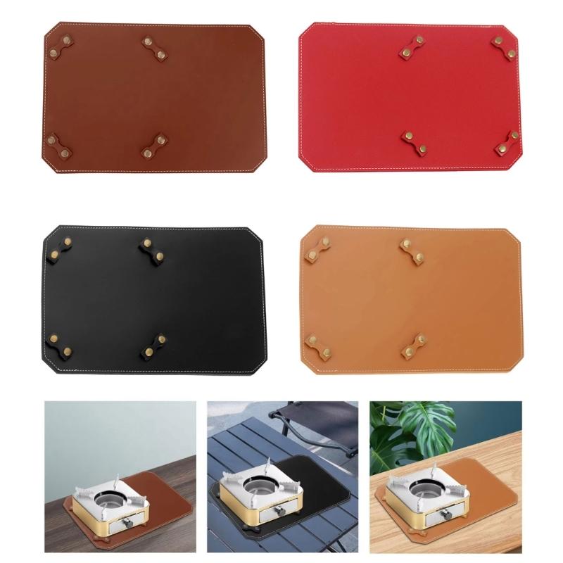 Antiskid Stove Pad Durability Leather Mats Stove Base Hiking Stove Equipment for Camping and Picnics