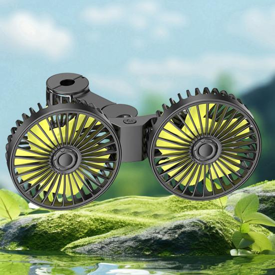 Автомобильный вентилятор охлаждения с вращающейся на 360 градусов двойной головкой, регулируемой скоростью, малошумный вентилятор для заднего сиденья, кондиционер, автозапчасти