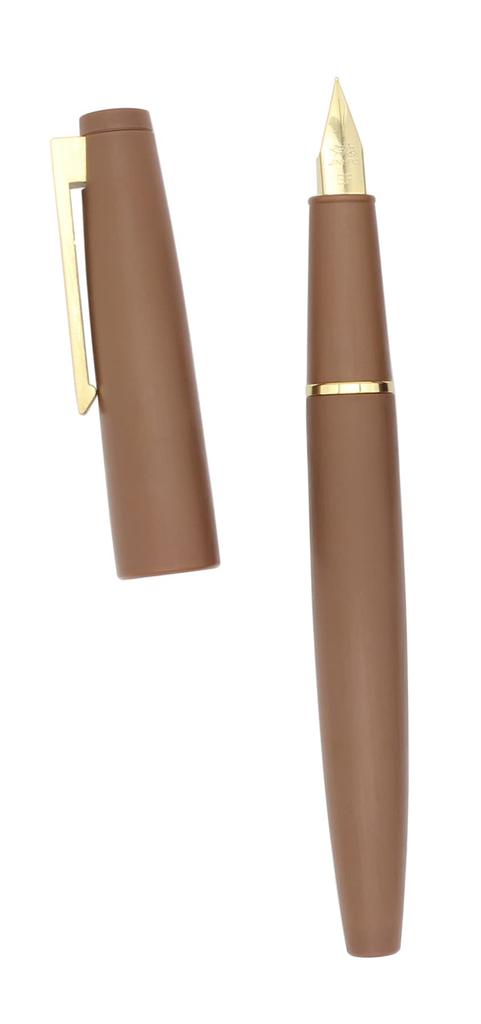 Gullor Color Fountain Pen Simple Converter and Gift Box Gold Fine Nib Brown X80, Design, Included, Clip, (0.5mm),