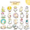 Cute Round Duck Animal Soft Magnetic Stickers - 20-Piece Set for Home and Refrigerator Decoration