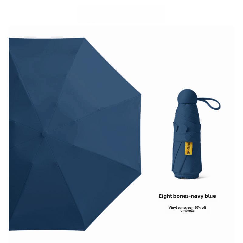 Компактный женский зонт с золотым тиснением: Защита от ультрафиолета, портативный складной, для солнца и дождя