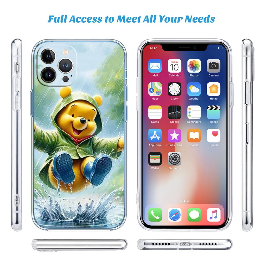CJ104 Winnie the Pooh Soft Shell Transparent Phone Case for Samsung Galaxy A04 A04S A14 A23 A34 A54 M23 M33 M52 M53