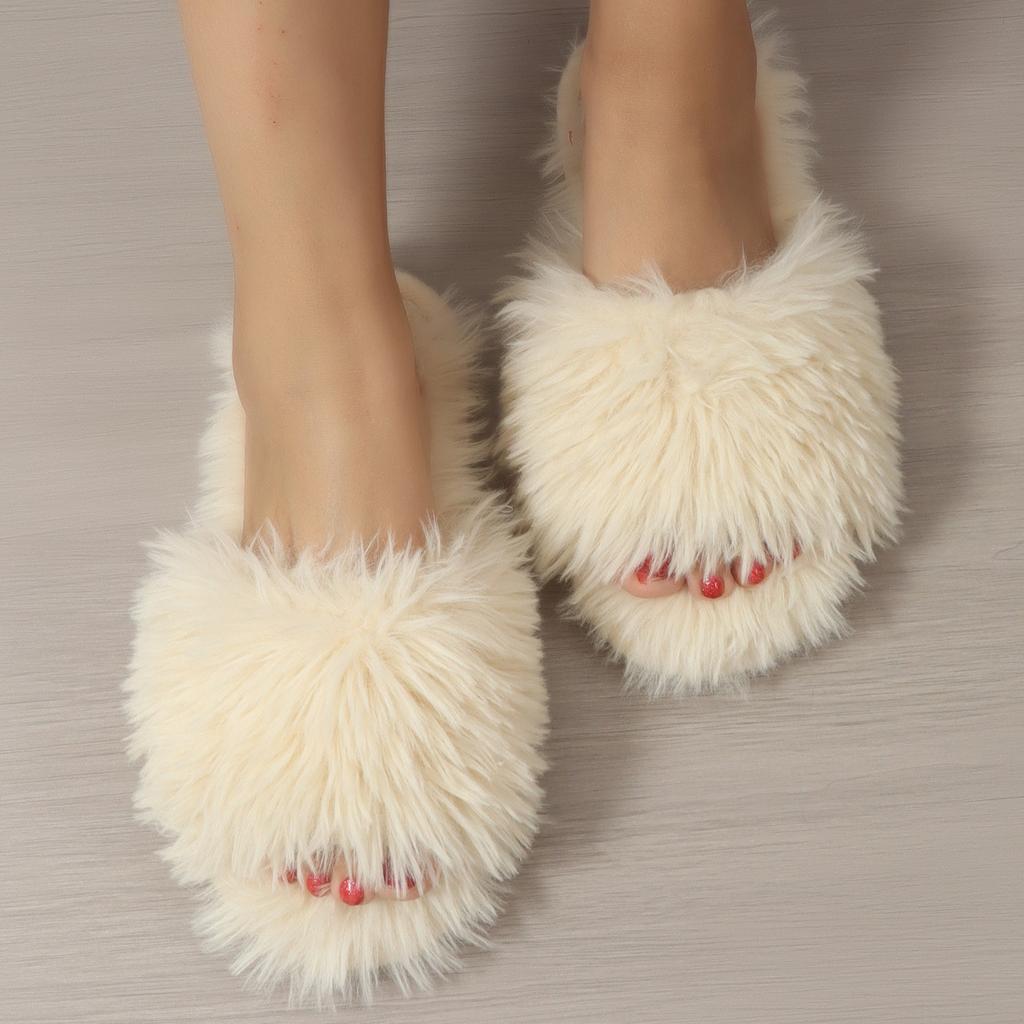 Cotton Slippers, Winter Fur Slippers, Women's Indoor Lightweight Slippers, 2024 Spring and Autumn New Solid Color Fashionable Slippers