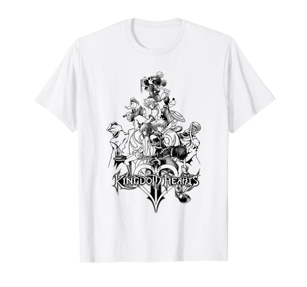 Disney Kingdom Hearts Classic Main Character Outline Logo T-Shirt