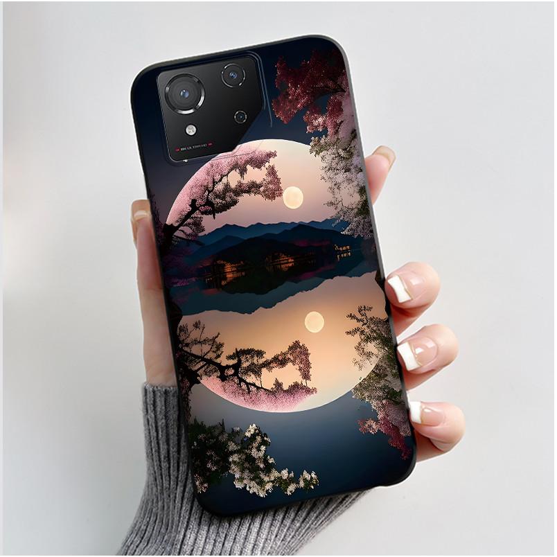 Чехол для Asus ROG Phone 8 Чехол для телефона ROG 8 Pro Роскошный Милый Кролик с Сердечком Забавный Черный Мягкий ТПУ Силикон Защитная Задняя Крышка
