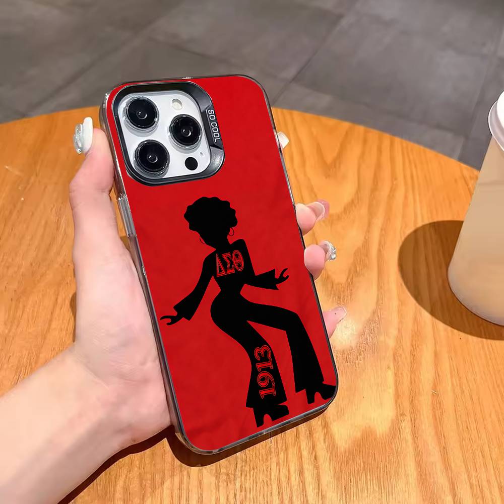 Чехол для телефона D-Delta S-Sigma Theta Для iPhone17,16,15,14,13,12,11,Pro,MAX Серый Матовый Силиконовый Черный Чехол