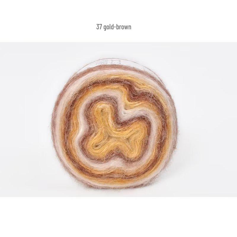 Пряжа из мохера ручной окраски с градиентным радужным переходом - Пушистая, мягкая и идеально подходит для вязания и DIY-проектов.