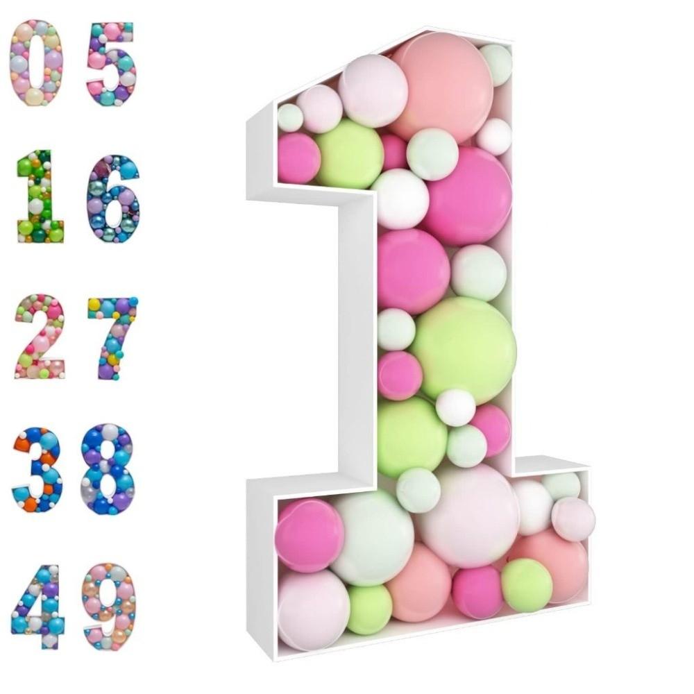 Three-dimensional Digital Balloon Number Box Numbers 0-9 Marquee Balloon Frame  Wild One Party
