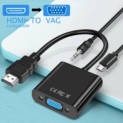 HD 1080P HDMI-совместимый к VGA кабельный конвертер HDMI-совместимый штекер к VGA-гнезду адаптер для планшета ноутбука ПК ТВ