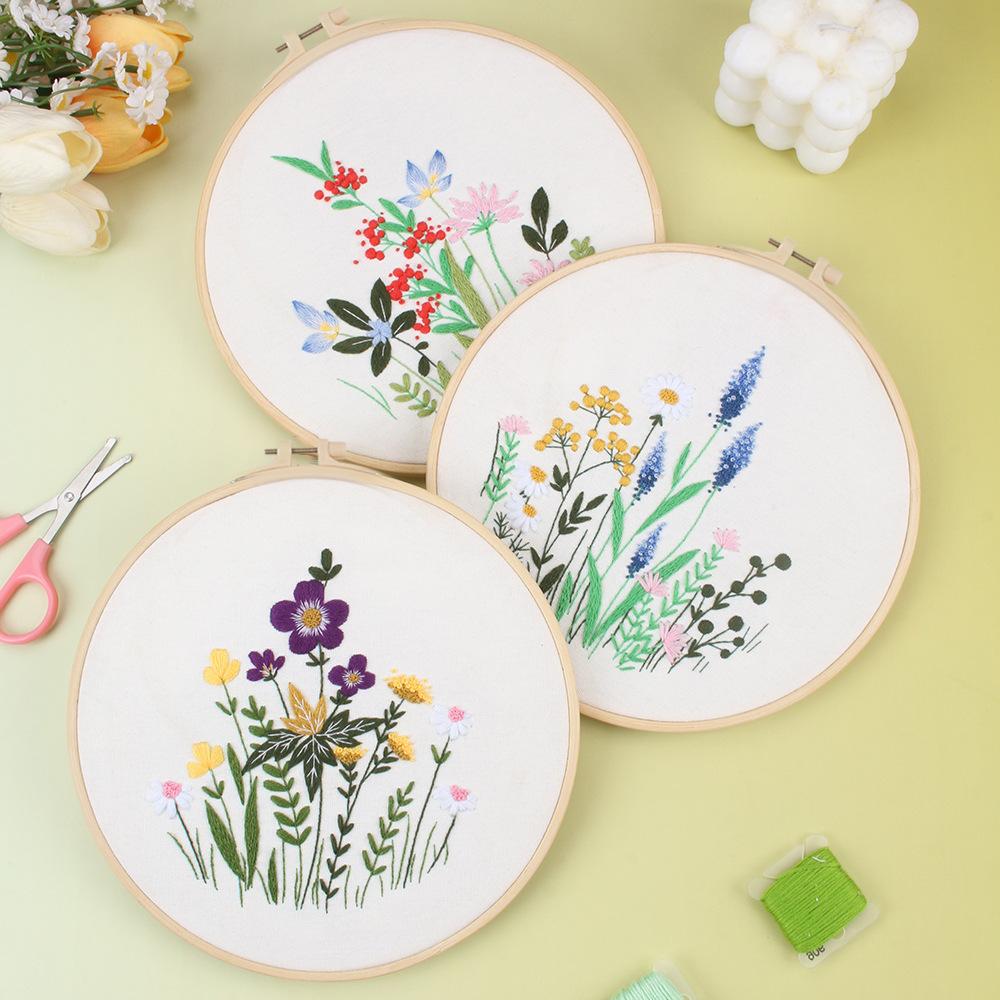 New Bouquet Flowers, Handmade Embroidery Kit Diy Material Pack Beginner Fabric Embroidery Suzhou Embroidery