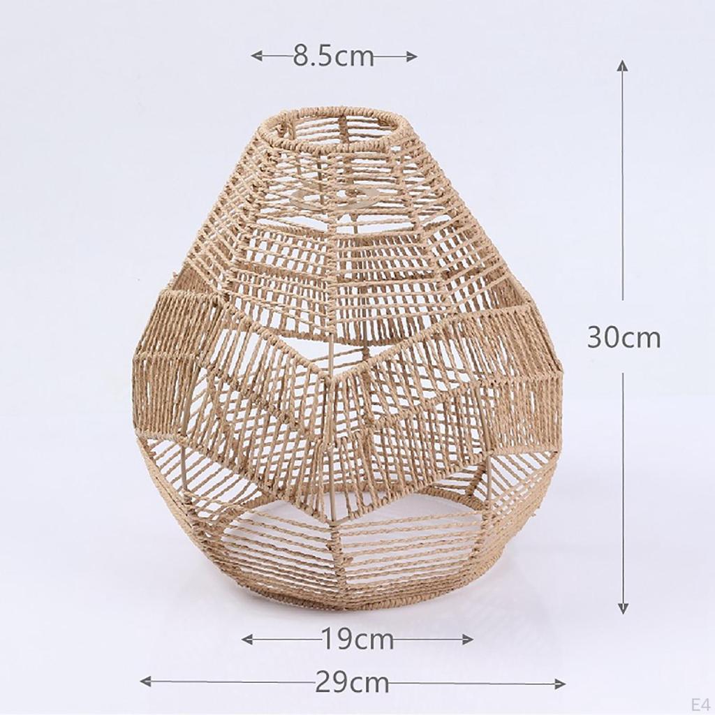 Абажур для подвесной лампы из бумажной веревки, ротанга, плетеный вручную, в стиле бохо, для кухонного острова, спальни,