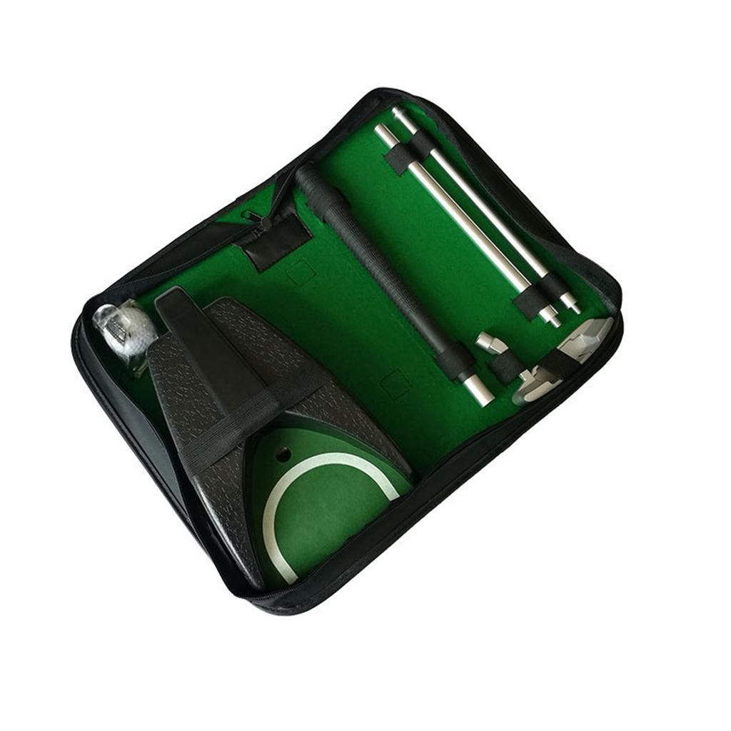 Паттер для гольфа, тренировочный инструмент для путешествий, правый толкающий стержень, алюминиевый сплав, стержень для гольфа с системой возврата мяча, сумка для переноски