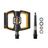 Педали Crank Brothers Mallet DH 11 — двухсторонние, безконтактные, с платформой, алюминий, 9/16", черные/золотые