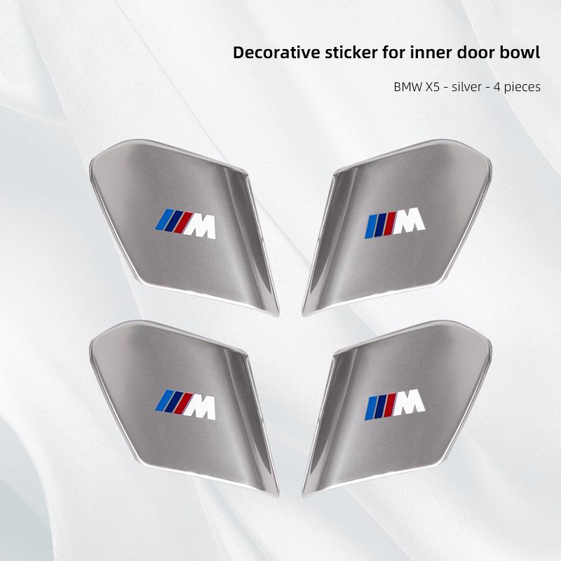 Car Inner Door Bowl Metal Protector Stickers For BMW 3 series 5 series X1 X2 iX1 X5 X6 X7 G05 G06 G07 G20 G28 320i 325i 330i XR1