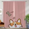 Corgi Butt Blackout Curtain for Room 2 Panel Tulle for Bedroom Home Interior Curtains Partition Halloween Decoration Shades