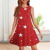 Girl Summer Dress Sleeveless Printed Color Casual Dress