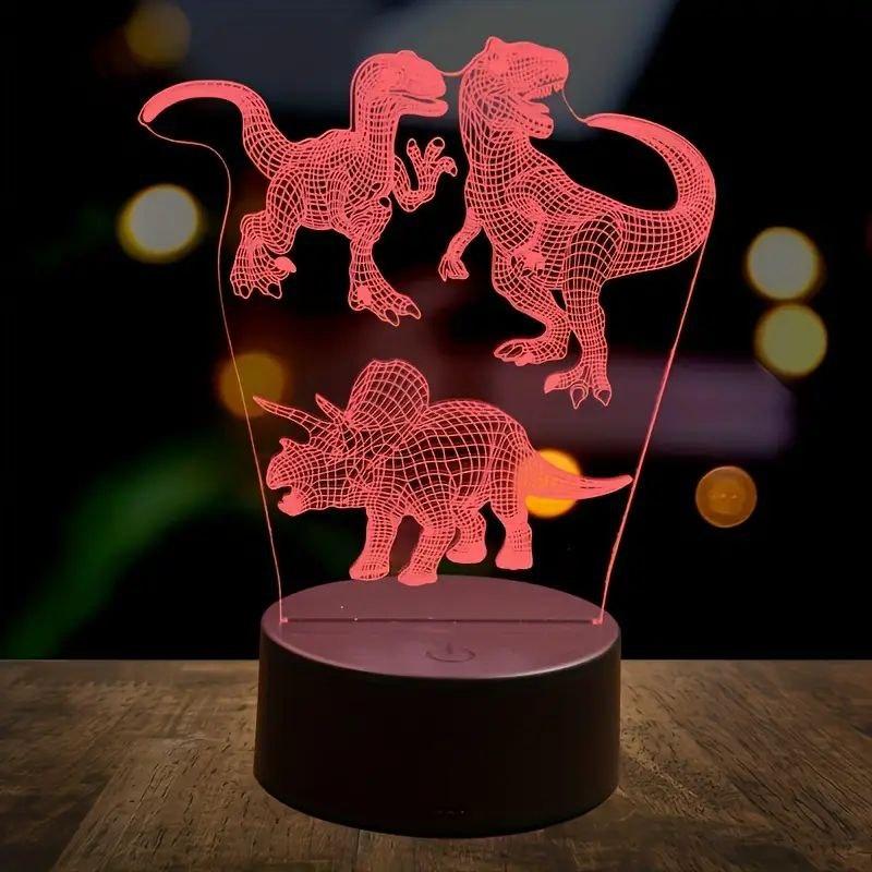 Night Light Lamp Dinosaur 3D Lamp Acrylic Night Light Decorative Decorations 19cm