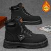 2024 Winter New Men's Shoes Warm Martin Boots Piled Thickened Tooling Leather Boots Casual Versatile Platform Cotton Shoes