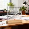 You Deserve Acrylic Table Sign with Wooden Base Emotional Support Inspirational Tabletop Sign Home Office Desktop Decoration Ornament