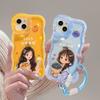 Wishes Orange Lanyard Suitable for Apple 16pro Mobile Phone Case 15 Cute Girl 14 Invisible Double Bracket 14 Silicone X