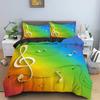 Music Note Print Bedding Set Psychedelic Duvet Cover Set Polyester Quilt Cover EU Double King Size Adult Kids Bed Accessories