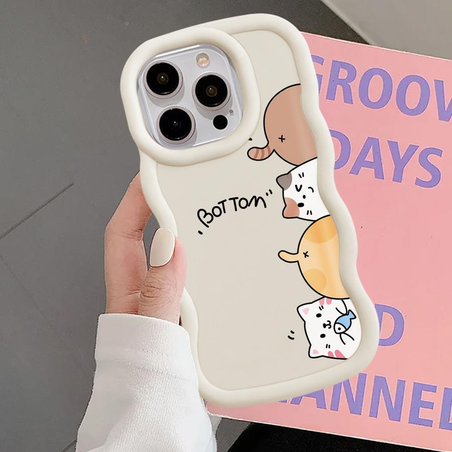 Чехол для iPhone 8 17 Air 12 13 11 14 16 Pro Max XR 15 Plus Мягкий чехол для телефона Милый мультяшный кот