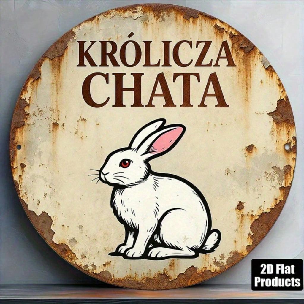 Винтажное Металлическое Настенное Искусство Знак 'Кроличий Дом' Рустикальный Декор Кухни