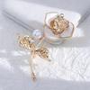 Flower Gold Brooch Female Niche Design Anti-Light Pin Buckle Premium Collar Versatile Needle Clothing Accessories Corsage Female