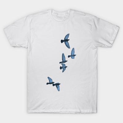 Футболка женская Flying Birds Harajuku Print Kawaii футболка летняя женская футболка с коротким рукавом топ футболка