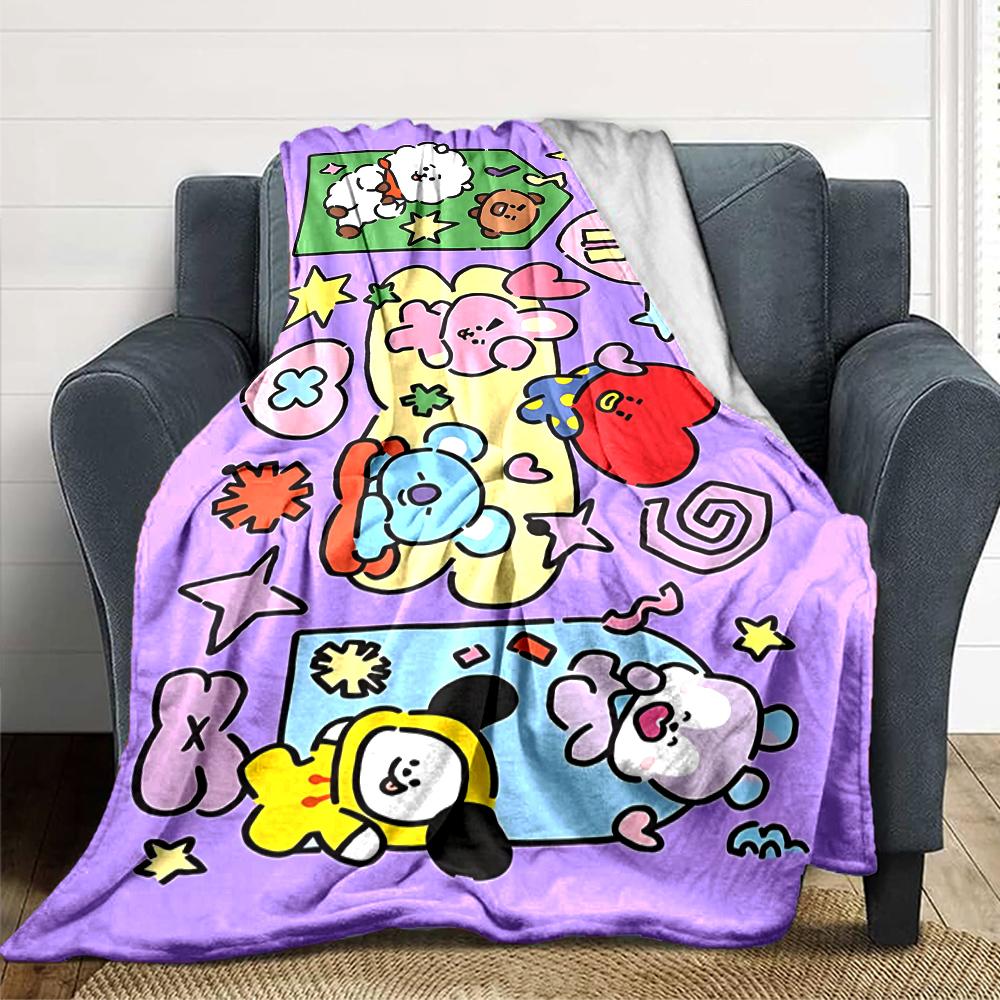 1Pc Happy Friends Celebration Blanket Soft Throw Blanket For Home Bedroom Bed Sofa Travel Office Solid Christmas Blanket