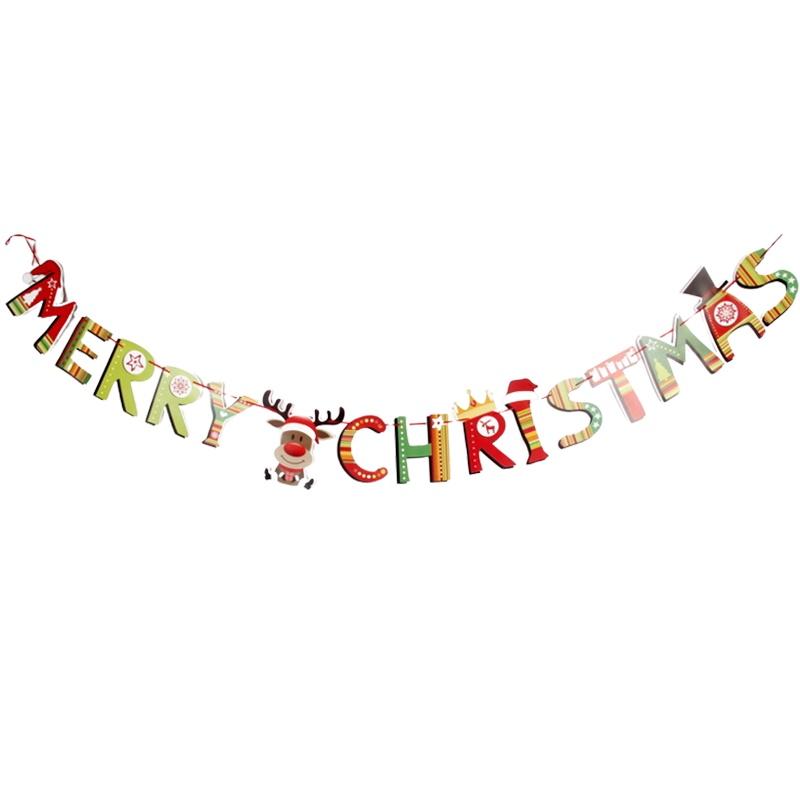 Праздничный рождественский дух, флаг-гирлянда, украшение, Санта-Клаус, украшение для вечеринки
