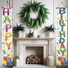 2 Pcs Colorful Birthday Party Decoration Porch Sign Door Banner Happy Birthday Hanging Banner Porch Banner for Kids Boys Girls Party Supplies Indoor