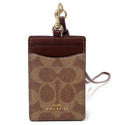 [Coach] Кошелек для карт Outlet Signature Canvas Шнурок Чехол для ID-карты Чехол для карт CZ285 IMXHE (Параллельный импорт)
