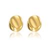 GEMCHIC Women's Stainless Steel Geometric Round Two-tone Stud Earrings Minimalist Cold Style Titanium Steel Earrings