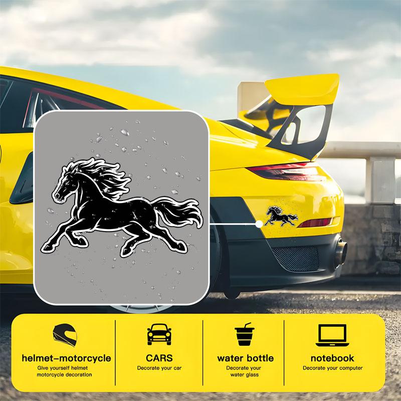 5.5Inch Galloping Horse Silhouette Vinyl Sticker, Scratch-Resistant PVC Decal, for Water Bottles Windows Tumblers Helmets, Horse Lover Decoration,