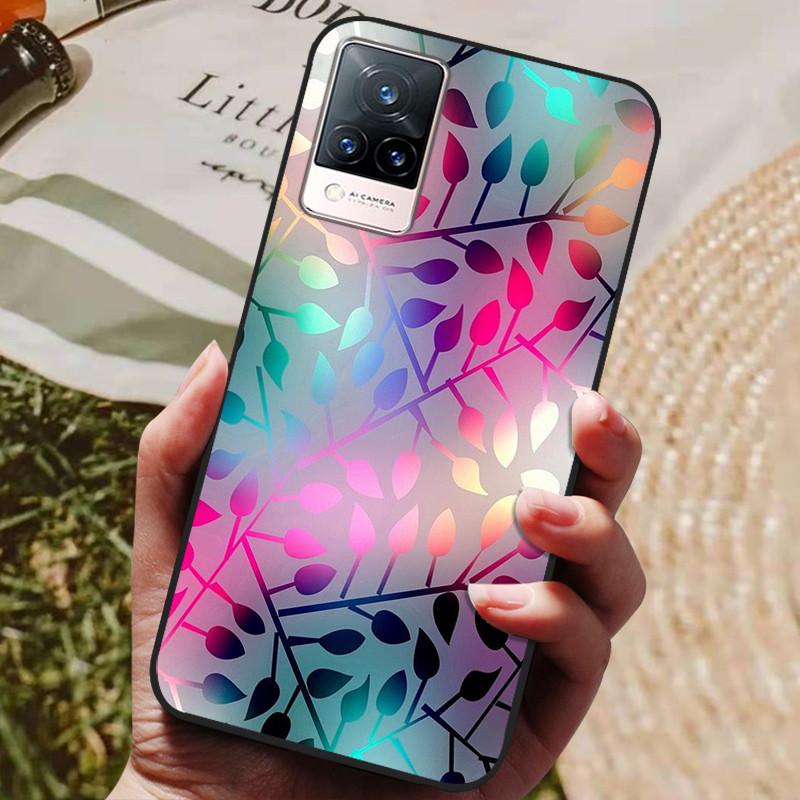 Для чехла Coque vivo V21e Силиконовая задняя крышка Чехол для телефона Для vivo V21e Чехлы Мягкий бампер Funda на vivo V2061 V21 e V 21e 6.44" Сумка