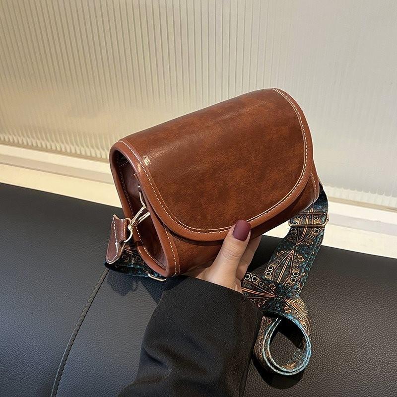 Trendy Vintage Small Square Bag For Women Casual Chic Soft Pu Leather Everyday Use