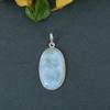Овальный кулон с кабошоном Ларимар, твердый кулон из стерлингового серебра 925 пробы с драгоценными камнями для женщин, кулон Рейки