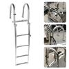 Boat Ladder Folding Telescopic 4‑Steps Marine Dock Stair Welded Reinforce Stainless Steel