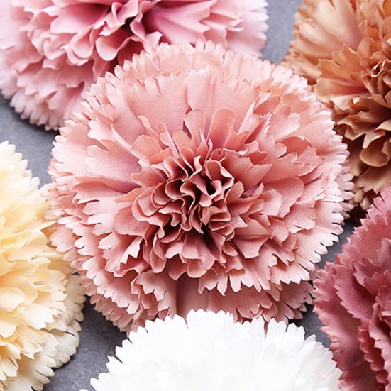 10 Pcs Artificial Carnation Flowers Handmade Faux Silk Flowers Fake Carnation Blooms for DIY Crafts Wedding Baby Showers Decorations